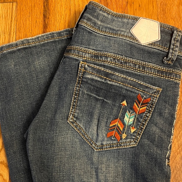 Tin Haul Denim - Tin Haul Women's Bootcut Blue Jeans-size 28L